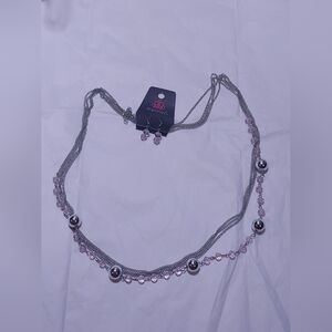 Paparazzi Silver and Pink Necklace Set